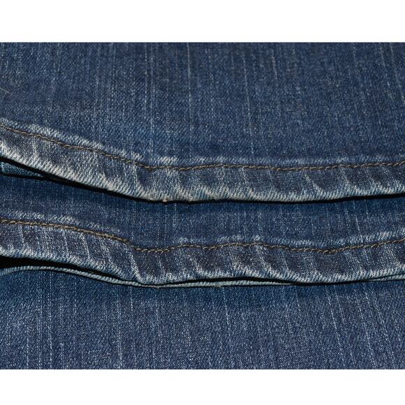 Lee Relaxed Boot Cut Women's 16 Long Western Denim Jeans Distressed At the Waist - Picture 10 of 10